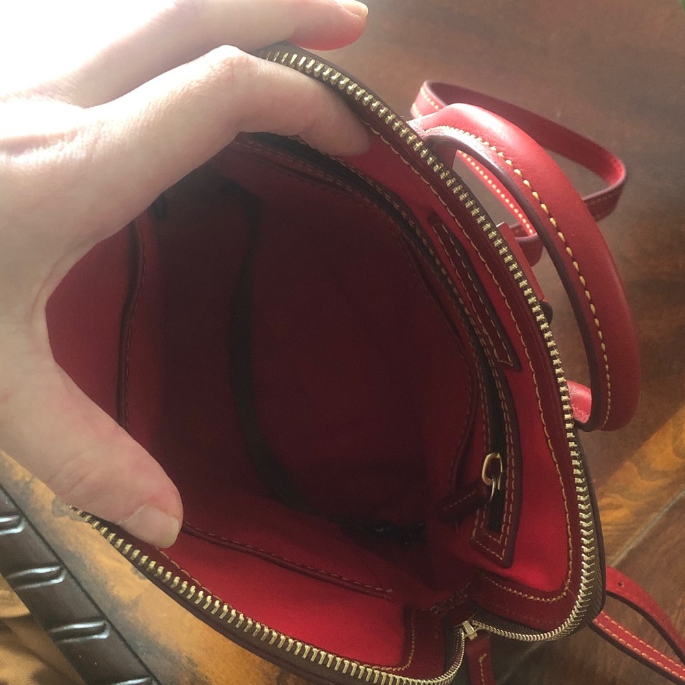 Dooney & Bourke Red Florentine Leather Zip Pod Backpack - Picture 6 of 11